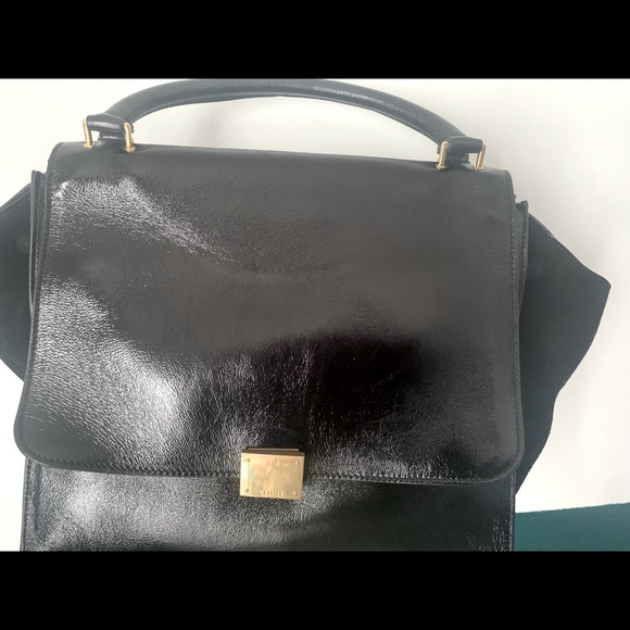 Celine Trapeze Medium- Patented Leather (Gently Used) - Picture 1 of 5